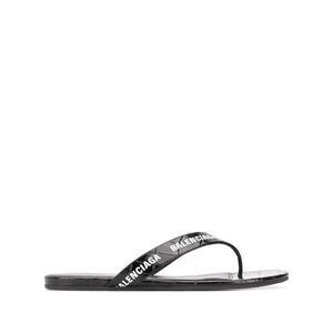 Balenciaga Crocodile Effect All-Over Logo Sandals